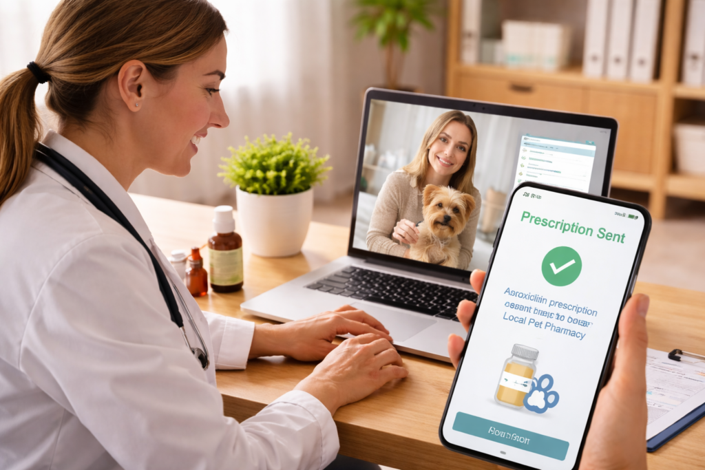 Virtual consultation with a vet